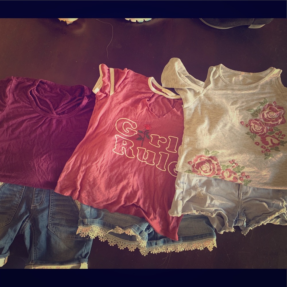 Lot of girls size 8/10 shorts and shirts